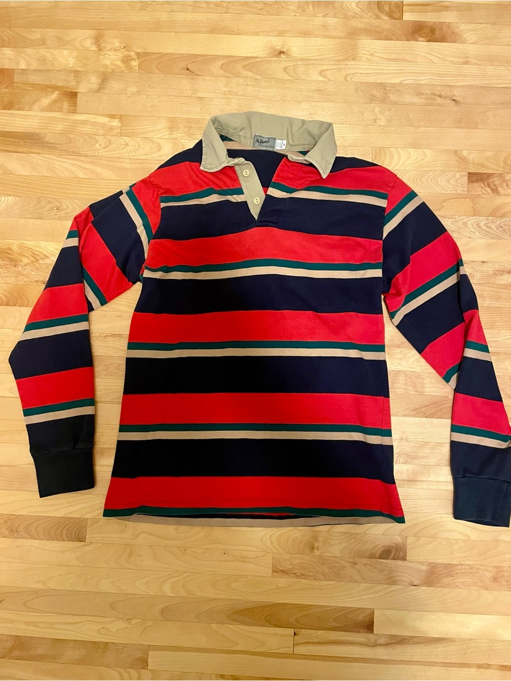 Vintage 90s Rugby Shirt Striped Made in USA Cotton Men’s M